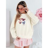 DStreet Bluza damske oversiz z sercami MADELIN beżowa | Shoptok.si