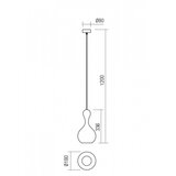 Redo 01-2257 - Luster na sajli LOB 1xE27/42W/230V, prečnik 18 cm, bakar | Eponuda.com