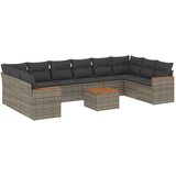 Maison Chic Seti vrtnega pohištva - Vrtna garnitura - Vrtni pohištvo set 11-delna z blazinami siv poli ratan, (21809068) | Shoptok.si