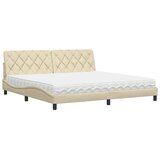  Krevet s madracem krem 200 x 200 cm od tkanine | shoptok.hr