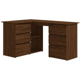 Maison Chic Kotna Pisalna miza - pisarniška miza - Računalniška miza rjavi hrast 145x100x76 cm konstruiran les, (21785365) Cene