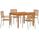  Vrtni set za objed 5 pcs Bež Čvrsto drvo akacije | Eponuda.com