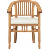  Stolica s jastukom 2 pcs Smeđa 63 x 58 x 89 cm Čvrsto teak drvo | shoptok.hr