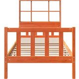 vidaXL Knjižna postelja brez vzmetnice vošč. rjava 75x190 cm trden les | Shoptok.si