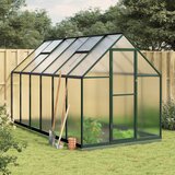 vidaXL Staklenik s okvirom zeleni 334 x 169 x 202 cm aluminijski Cijene
