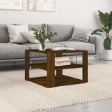 vidaXL Klubska mizica dimljeni hrast 59,5x59,5x40 cm inženirski les | Shoptok.si