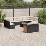  The Living Store Vrtna sedežna garnitura 13-delna z blazinami črn poli ratan - Vrtna Sedežna Garniture, (21477761) | Shoptok.si