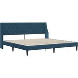  Okvir kreveta s madracem Zidne s uzglavljem 2 pcs Plava Baršun - Plava 200 x 200 cm | shoptok.hr