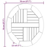 Stolna ploča od masivne tikovine okrugla 2,5 cm 70 cm | Eponuda.com