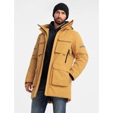 Ombre Men's long insulated jacket with reflective elements - yellow | shoptok.hr