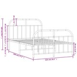 vidaXL Kovinski posteljni okvir z vzglavjem in vznožjem bel 120x190 cm | Shoptok.si