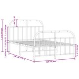 vidaXL Metalni okvir kreveta uzglavlje i podnožje bijeli 120x190 cm | shoptok.hr