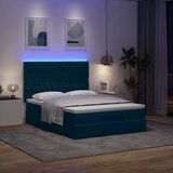  Otomanski krevet s madracima&LED tamnoplavi 140x190cm baršun | shoptok.hr