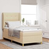  Box Spring Postelja z Blazinico Krem 90x200 cm Tkanina, (22051821) Cene