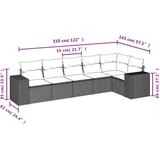  6-dijelni set vrtnih sofa od poliratana s jastucima svjetlosivi | shoptok.hr