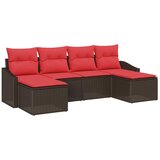 vidaXL Kavčna garnitura z blazino 6 pcs Rjava poli ratan, (5000154504) Cene