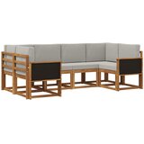 vidaXL Zunanja garnitura za sedenje 6 pcs Naravna in svetlo siva, (5000281300) | Shoptok.si