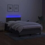 vidaXL Krevet box spring s madracem LED tamnosivi 120 x 190 cm tkanina | shoptok.hr