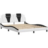 vidaXL Posteljni okvir z vzglavjem bel in črn 160x200 cm umetno usnje, (21112476) | Shoptok.si