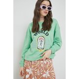 Roxy Dukserica za žene, boja: zelena, s tiskom | shoptok.hr