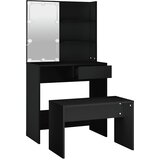  Set toaletnog stolića LED crni od konstruiranog drva | shoptok.hr