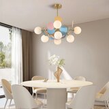  Brilagi - Luster na štangu BALMO 8xG9/9W/230V prečnik 60 cm zlatna/plava/ružičasta | Eponuda.com