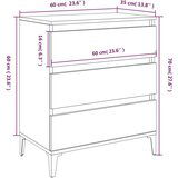  Komoda bijela 60 x 35 x 70 cm od konstruiranog drva | shoptok.hr
