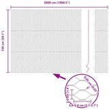 vidaXL Šesterokotna ograja Cinkano jeklo 5000 x 0.05 x 150 cm Trda | Shoptok.si