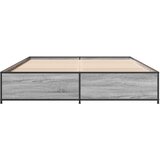  Okvir kreveta boja hrasta 135x190cm konstruirano drvo i metal | shoptok.hr