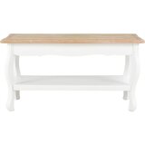 Maison Chic Klubska mizica - kavna mizica - Nizka mizica bela in rjava 87,5x42x44 cm trdna borovina, (21754319) | Shoptok.si