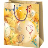 Cardex Velika darilna vrečka z vzorcem balonov, zlata, 26x13x33 cm | Shoptok.si