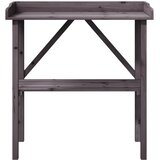  Stol za biljke s policom sivi 78x38x82,5 cm masivna jelovina | shoptok.hr