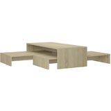 The Living Store Komplet klubskih mizic sonoma hrast 100x100x26,5 cm, iverna pl. - Garnitura Klubskih Mizic, (21421395) | Shoptok.si