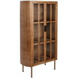 White Label Vitrina iz masivnega kavčukovca v naravni barvi 80x140x38 cm Yaz – | Shoptok.si