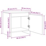 vidaXL Noćni ormar Crni hrast 45 x 34 x 44.5 cm Konstruirano drvo | shoptok.hr