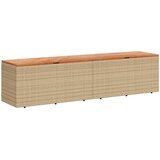  Vrtna kutija za pohranu bež 220x50x54 cm poliratan drvo bagrema | shoptok.hr