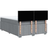 vidaXL Box spring postelja z vzmetnico svetlo siva 140x200 cm blago | Shoptok.si