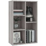 Ormarić za knjige / komoda siva boja hrasta 50x25x80 cm drveni | shoptok.hr