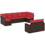  9-dijelni set vrtnih sofa s jastucima poliratan smeđi | shoptok.hr