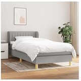  Box spring postelja z vzmetnico svetlo siv 100x200 cm blago | Shoptok.si