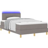  LED Box Spring Krevet Sivo-smeđa 120 x 190 cm tkanina | shoptok.hr