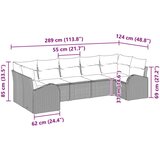  Vrtna sedežna garnitura z blazino 7 pcs Rjava Poliratan, (5000145243) | Shoptok.si