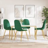 vidaXL Jedilni stoli 4 kosi temno zelen žamet | Shoptok.si
