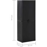 vidaXL Vrtna omara črna 65x45x172 cm PP | Shoptok.si