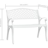  Vrtna klupa 102 cm od lijevanog aluminija bijela | shoptok.hr