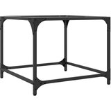 vidaXL Stolić s prozirnom staklenom površinom 50 x 50 x 40 cm čelik | shoptok.hr
