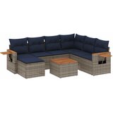  8-dijelni set vrtnih sofa od poliratana s jastucima sivi | shoptok.hr