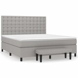 The Living Store Box spring postelja z vzmetnico svetlo siva 160x200 cm žamet - Box Spring Postelja, (21491358) | Shoptok.si