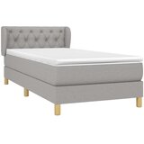  Okvir kreveta s oprugama i madrac svjetlosivi 80x200cm tkanina | shoptok.hr