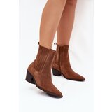 Boto Suede Women's Ankle Boots On Heels Insulated Camel Arelia | shoptok.hr